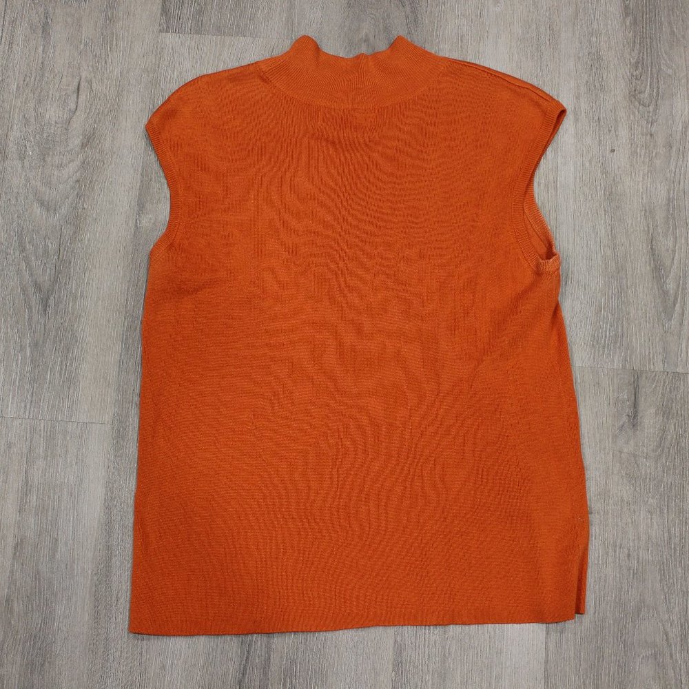 Coldwater Creek Ladies Orange Turtle Neck Vest Top